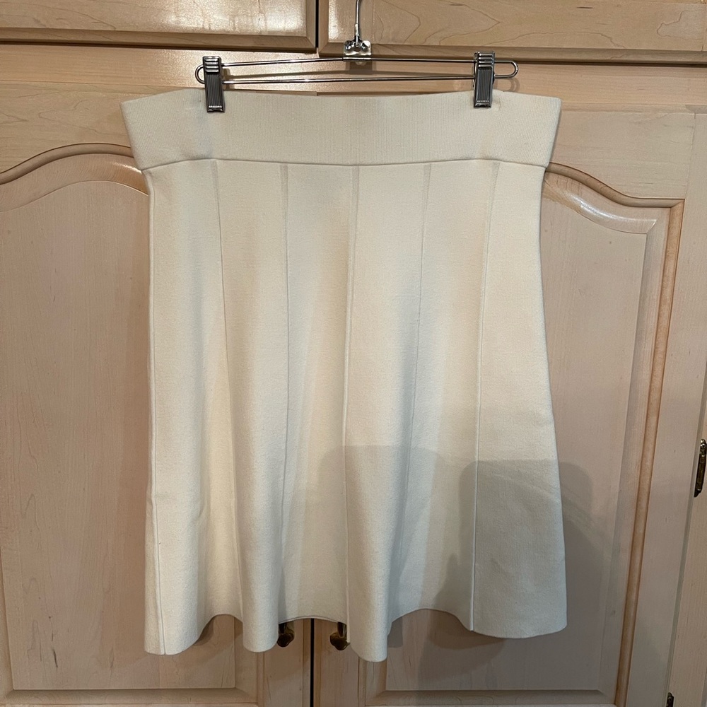 Ann Taylor skirts are great. Cream colored pull on skirt that fits any body .